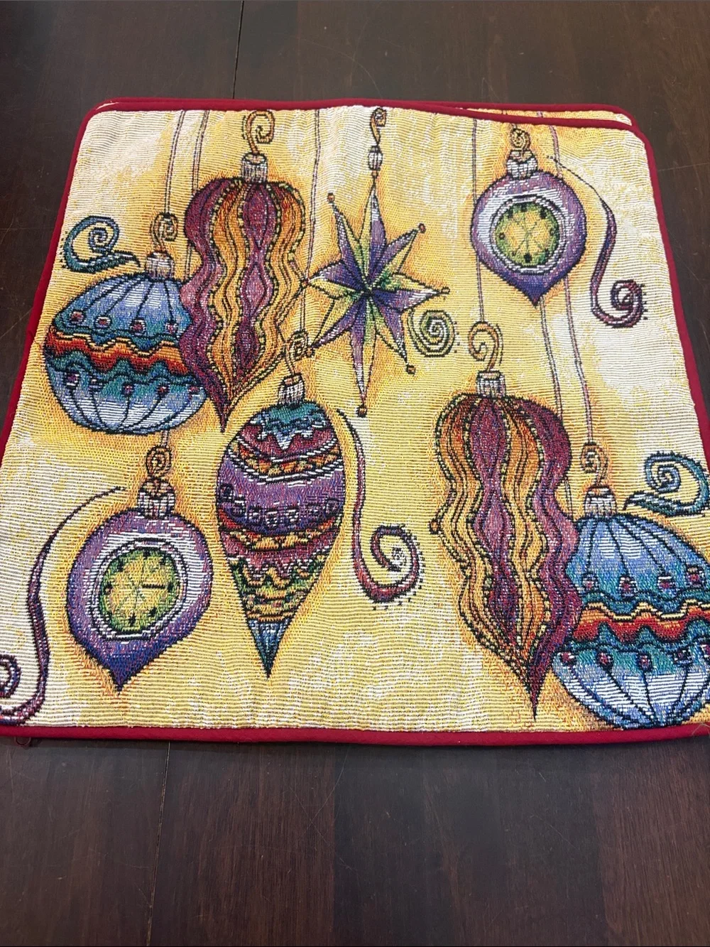 2 Festive Ornament Holiday pillow covers